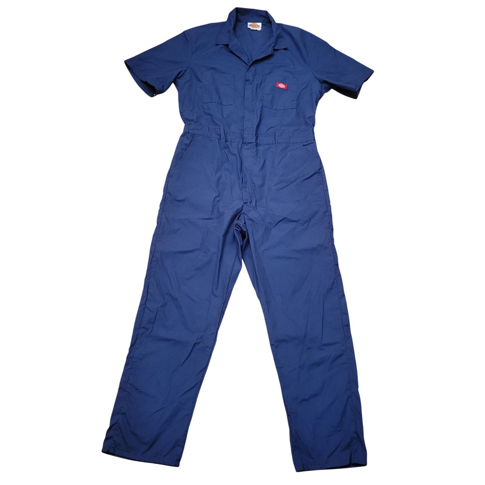 Dickies 44 RG Coveralls Navy Blue Workwear Mechanic Jumpsuit Utility Industrial